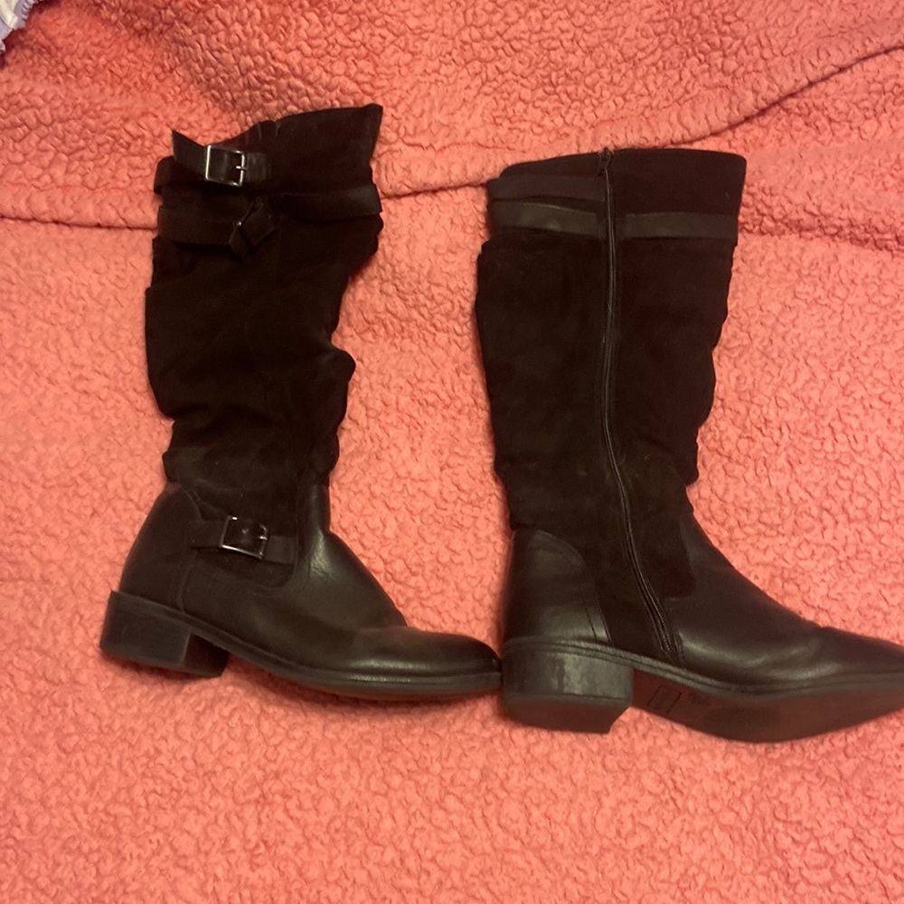 black tall boots